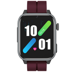 Bemi SmartWatch Senio Szary + Pasek Silikonowy Czerwony / Czerwone Wino