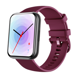 Bemi SmartWatch Exo Czarny + Pasek Silikonowy Czerwony / Czerwone Wino