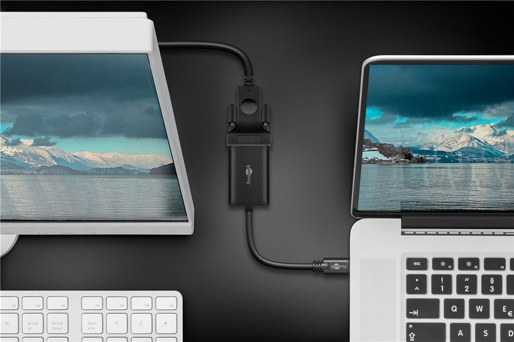 Adapter USB-C - VGA Goobay 0.2m Czarny