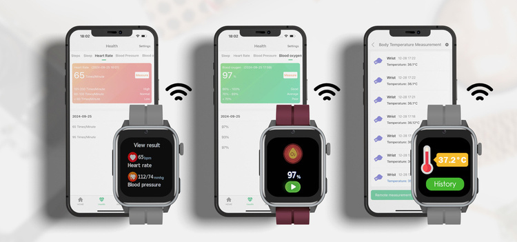 Bemi SmartWatch Senio Szary + Pasek Silikonowy Czerwony / Czerwone Wino /OUTLET