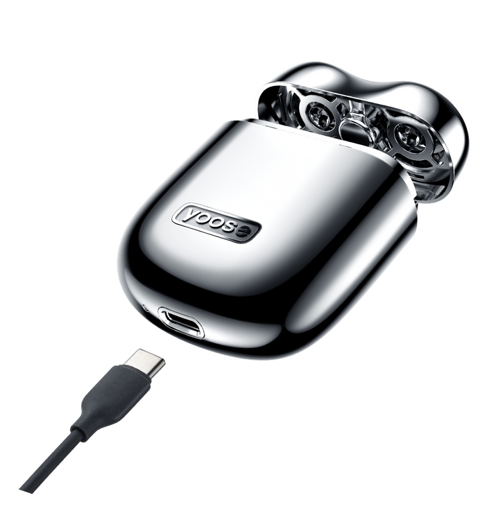 YOOSE Zestaw - Golarka Mini 2.0 + trymer do nosa + etui, srebrny