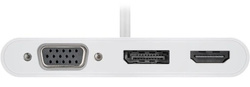 Multi adapter USB-C - VGA + Display Port + HDMI Goobay Biały