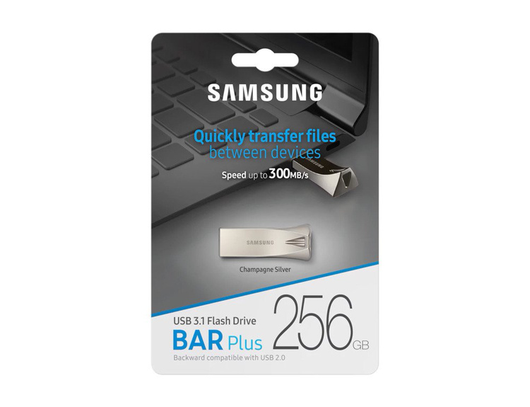 Pendrive Samsung USB 3.1 BAR Plus Silver 256GB (MUF-256BE3/EU)