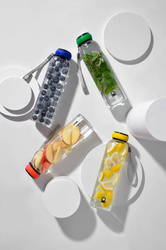 Butelka szklana Benetton 550ml Niebieska nakrętka