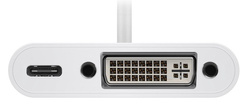 Multi adapter USB-C - DVI-I + USB-C Goobay Biały