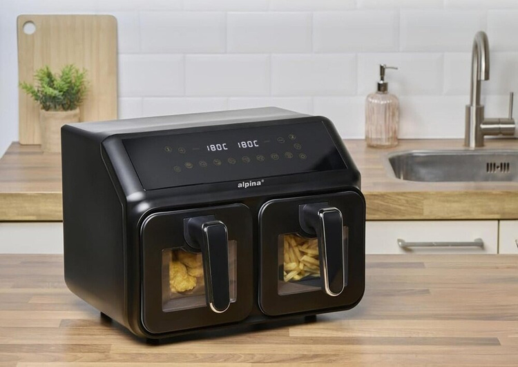 Air Fryer Frytkownica beztłuszczowa Alpina A8 2200W 8L dwukomorowa