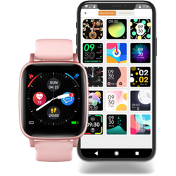 Smartwatch Bemi TER2 Sport Pomiar Tętno Sen Kroki 160mAh Bluetooth Różowy 