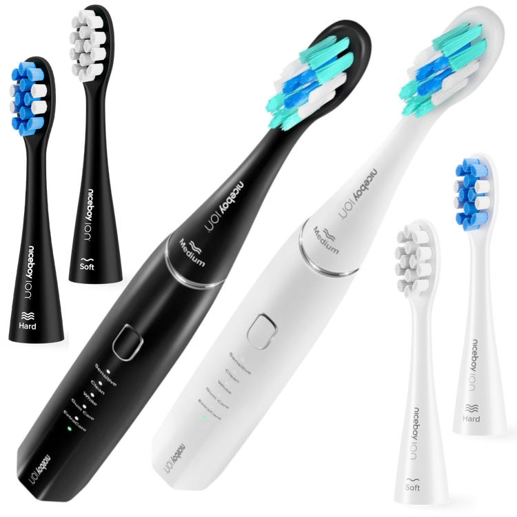 Niceboy ION Sonic Szczoteczka Soniczna 43000 drgań 6 końcówki Biała + Czarna 