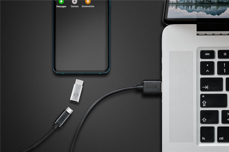 Adapter USB-C na microUSB 2.0 Goobay Srebrny