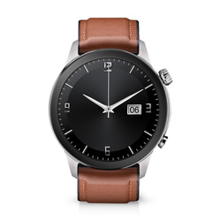 Niceboy Watch GTR 2 Frozen Silver Srebrna Koperta Brązowy Pasek AMOLED IP67