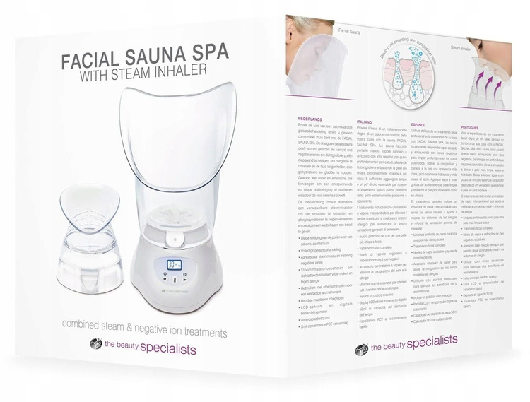 Sauna do twarzy z inhalatorem parowym Rio Beauty FSTE2 Timer Biały