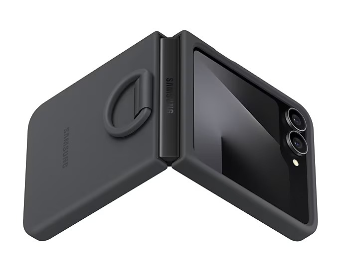 Etui Samsung Silicone Case do Galaxy Z Flip7 FE | Galaxy Z Flip6 Czarny EF-PF741TBEGWW