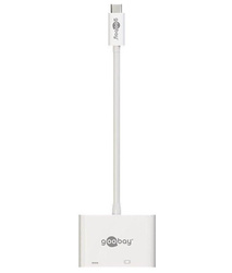 Adapter USB-C - VGA + USB-C Goobay Biały