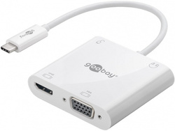 Multi adapter USB-C - HDMI + VGA + audio 3.5mm + USB-C PD 100 W Goobay Biały 