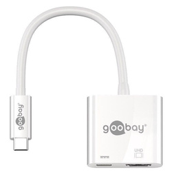 Multi adapter USB-C - HDMI + USB-C PD 60W Goobay Biały