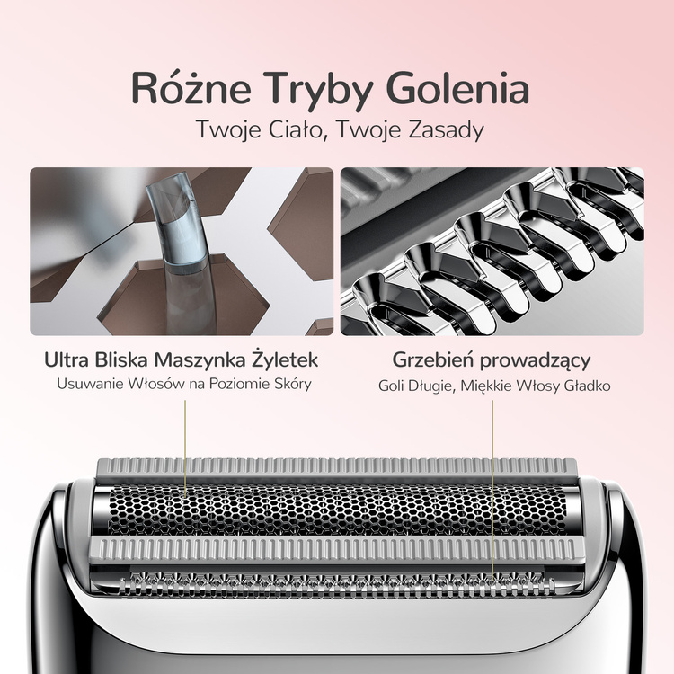 Yoose Golarka elektryczna damska Nano, IPX7, podróżna, różowa