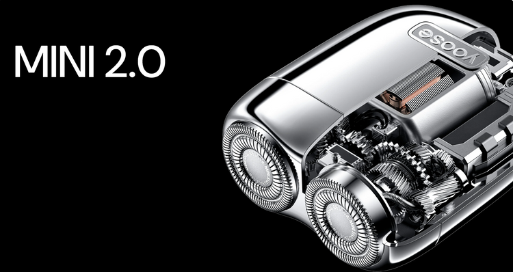 Yoose Mini 2.0 golarka, maszynka elektryczna męska, IPX7, USB-C, podróżna, srebrna