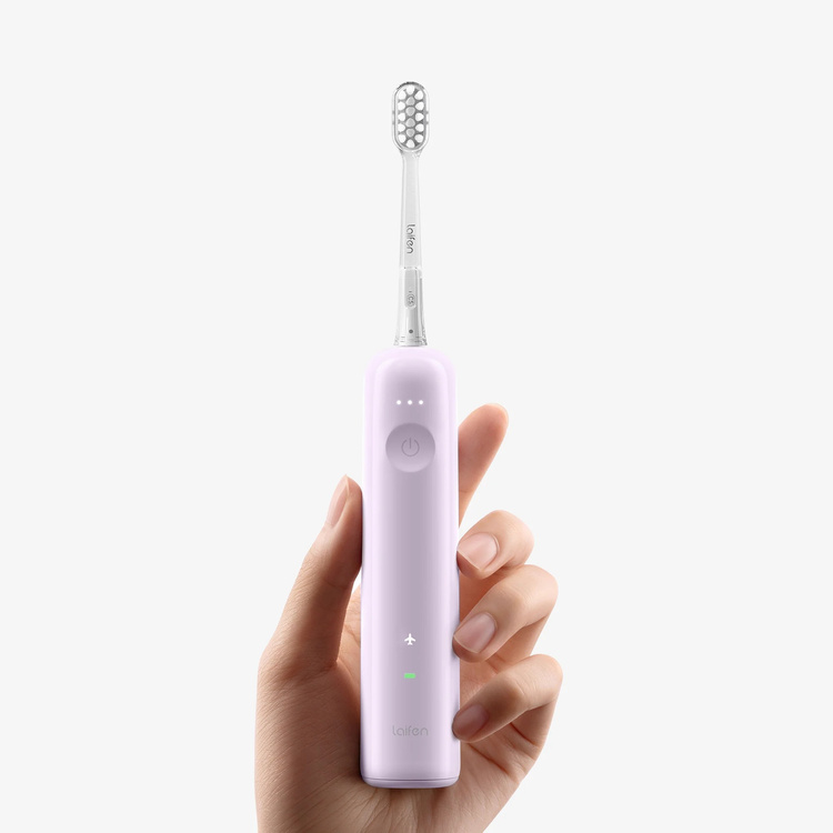 Laifen Szczoteczka do Zębów Soniczna Wave ABS Fioletowa 3 Główki Aplikacja