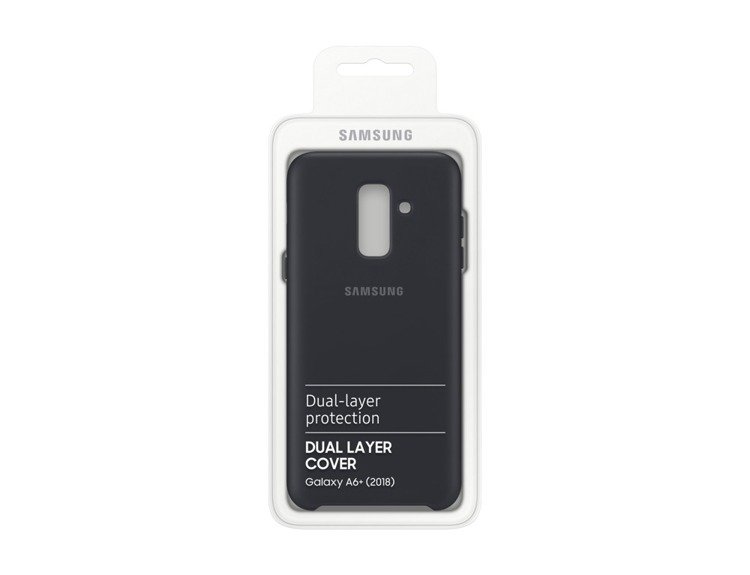 Etui Samsung Dual Layer Cover Czarne do Galaxy A6+ (EF-PA605CBEGWW)