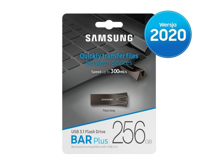 Pendrive Samsung USB 3.1 BAR Plus Titan 256GB (MUF-256BE4/APC)