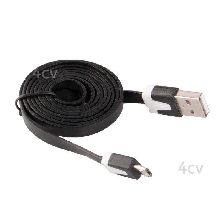 SmartGPS Płaski kabel microUSB Czarny 1m